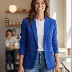 Ivanka Trump Vibrant Blue Blazer, Elevated Office Chic - Night Out - Size 10